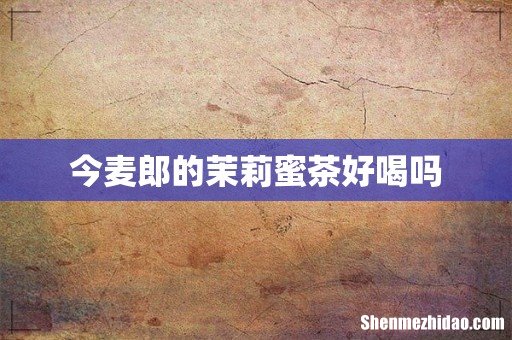 今麦郎的茉莉蜜茶好喝吗