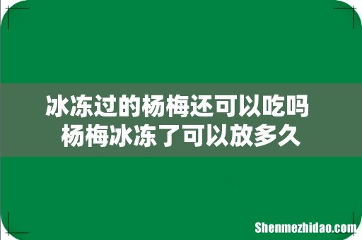 冰冻过的杨梅还可以吃吗 杨梅冰冻了可以放多久