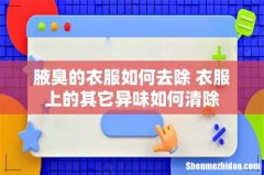 腋臭的衣服如何去除 衣服上的其它异味如何清除