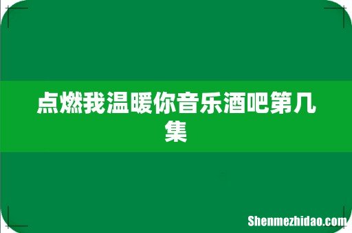 点燃我温暖你音乐酒吧第几集