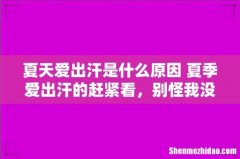 夏天爱出汗是什么原因 夏季爱出汗的赶紧看，别怪我没告诉你！