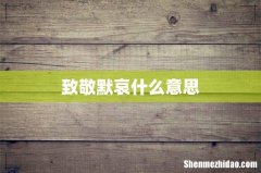 致敬默哀什么意思