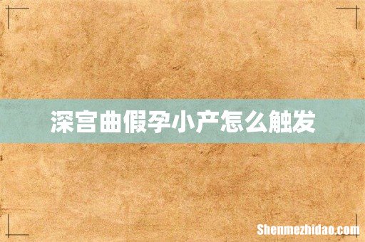 深宫曲假孕小产怎么触发