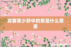 宾客意少舒中的意是什么意思