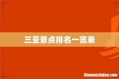 三亚景点排名一览表