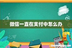 微信一直在支付中怎么办
