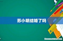 苏小明结婚了吗