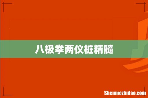 八极拳两仪桩精髓
