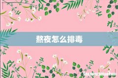 熬夜怎么排毒