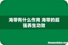 海带有什么作用 海带的超强养生功效