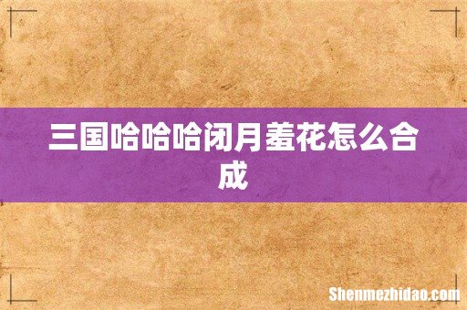 三国哈哈哈闭月羞花怎么合成
