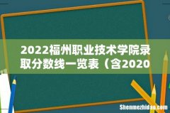 含2020-2021历年 2022福州职业技术学院录取分数线一览表