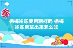 杨梅冷冻要用糖拌吗 杨梅冷冻后拿出来怎么吃
