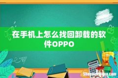 在手机上怎么找回卸载的软件OPPO