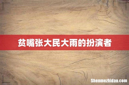 贫嘴张大民大雨的扮演者