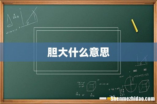 胆大什么意思