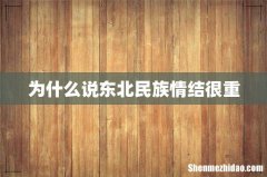 为什么说东北民族情结很重