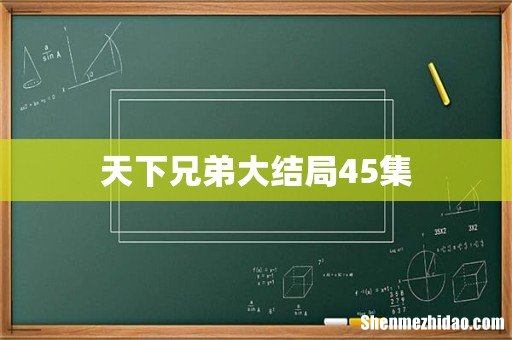 天下兄弟大结局45集