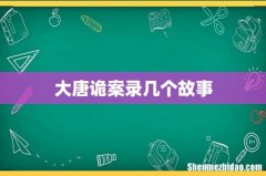 大唐诡案录几个故事