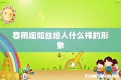 春雨细如丝给人什么样的形象
