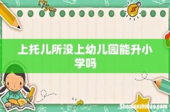 上托儿所没上幼儿园能升小学吗