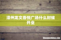 漳州龙文吾悦广场什么时候开业