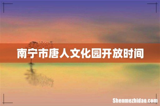 南宁市唐人文化园开放时间