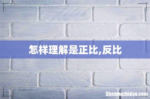 怎样理解是正比,反比