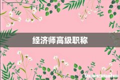 经济师高级职称