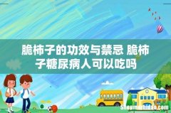脆柿子的功效与禁忌 脆柿子糖尿病人可以吃吗