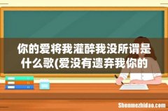 爱没有遗弃我你的爱会将我灌醉是什么歌，Dear John歌曲介绍 你的爱将我灌醉我没所谓是什么歌