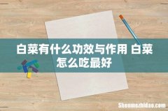白菜有什么功效与作用 白菜怎么吃最好