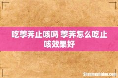 吃荸荠止咳吗 荸荠怎么吃止咳效果好