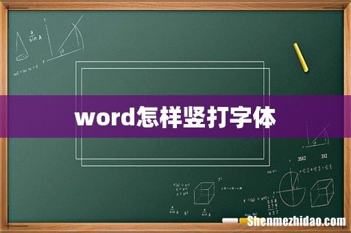 word怎样竖打字体