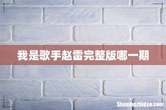 我是歌手赵雷完整版哪一期