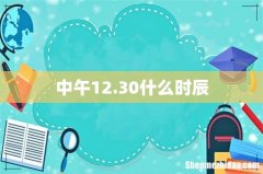 中午12.30什么时辰