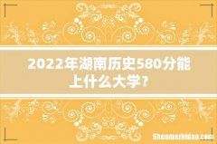2022年湖南历史580分能上什么大学？
