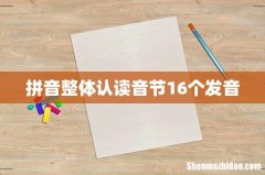 拼音整体认读音节16个发音