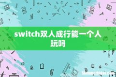 switch双人成行能一个人玩吗