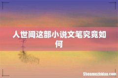 人世间这部小说文笔究竟如何