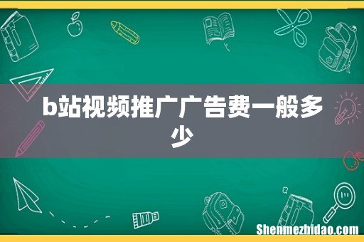b站视频推广广告费一般多少