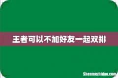 王者可以不加好友一起双排
