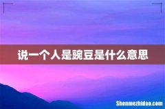 说一个人是豌豆是什么意思