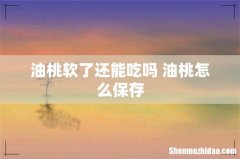 油桃软了还能吃吗 油桃怎么保存