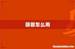 蒜蓉怎么用