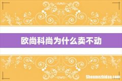 欧尚科尚为什么卖不动