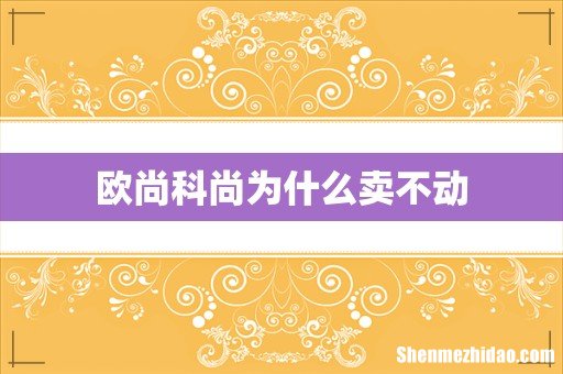 欧尚科尚为什么卖不动