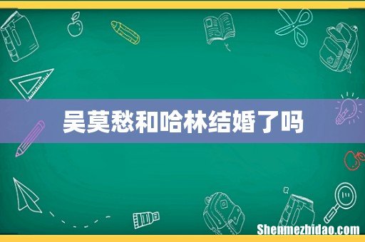 吴莫愁和哈林结婚了吗