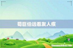 荀巨伯远看友人疾