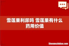雪莲果利尿吗 雪莲果有什么药用价值